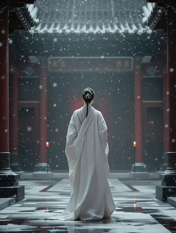 《宫墙雪》竖版短剧封面，古装题材