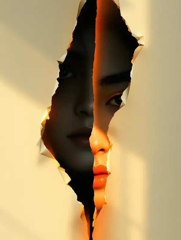 《我的妻子有两张脸》竖版短剧封面，悬疑题材